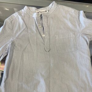 Bonpoint Light Blue Striped Casual Shirt